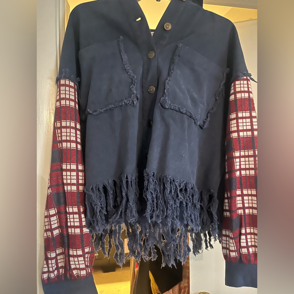 Oli & Hali Hooded Hoodie Shacket/Jacket (Size Small)